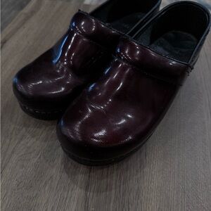 Dansko Burgundy Leather Mules
